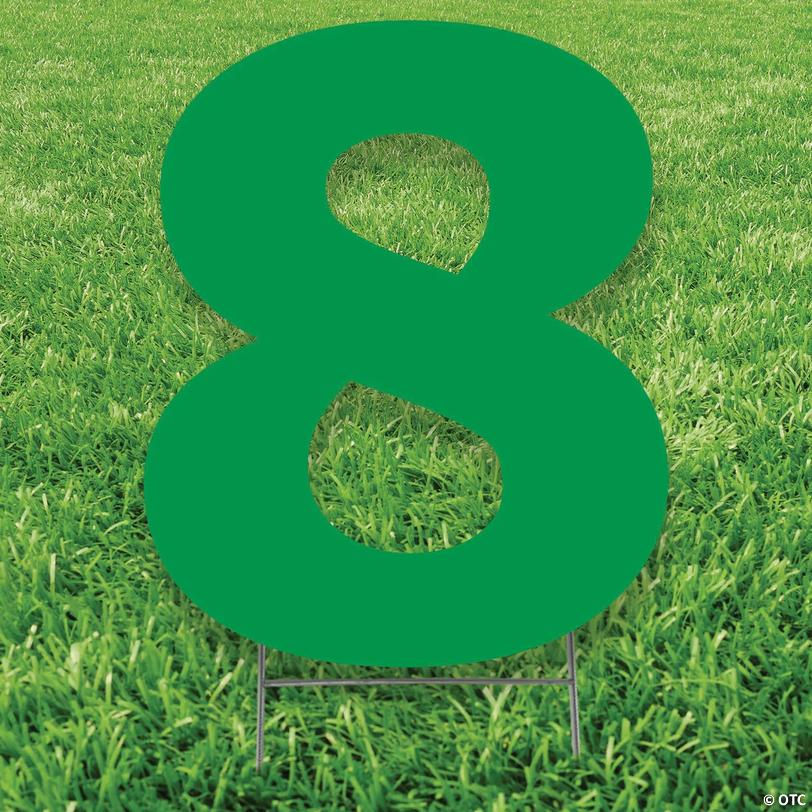 20" x 20" Green Number 8 Yard Sign Image