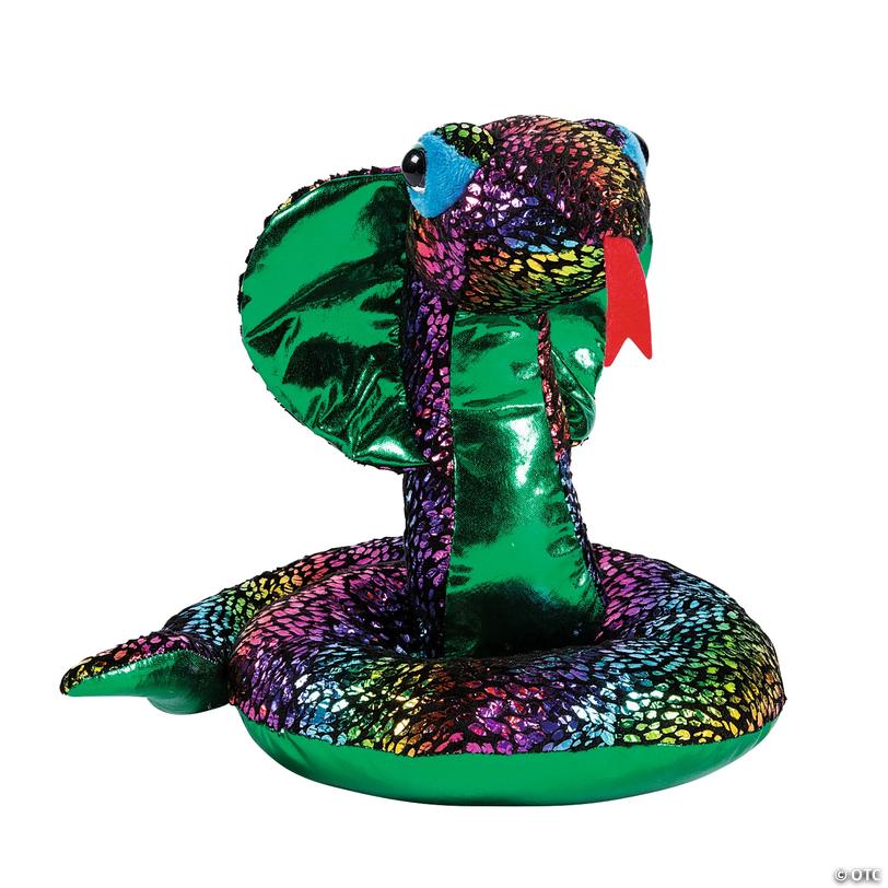 9" Metallic Standing Stuffed King Cobra Snake Image