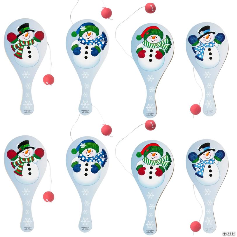 Smiling Snowman Winter Paddleball Games &amp;#8211; 8 pc Image