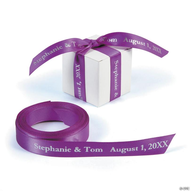 5/8" - Purple Satin Personalized Ribbon - 25 ft. Image