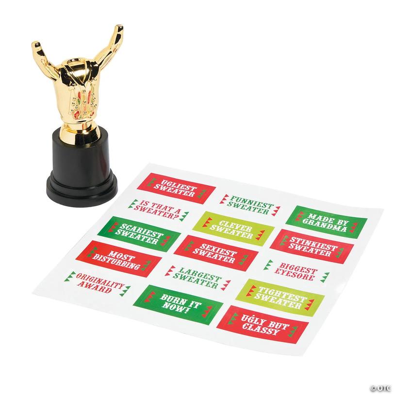 Ugly Sweater Costume Plastic Trophies - 12 pc Image