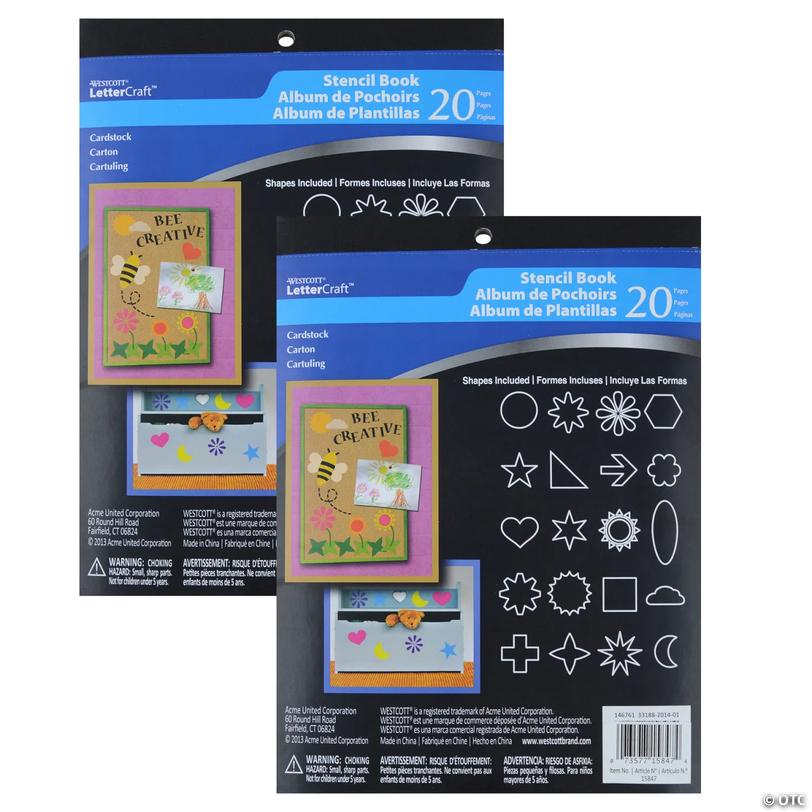 Westcott LetterCraft Stencil 20-Page Book, Pack of 2 Image