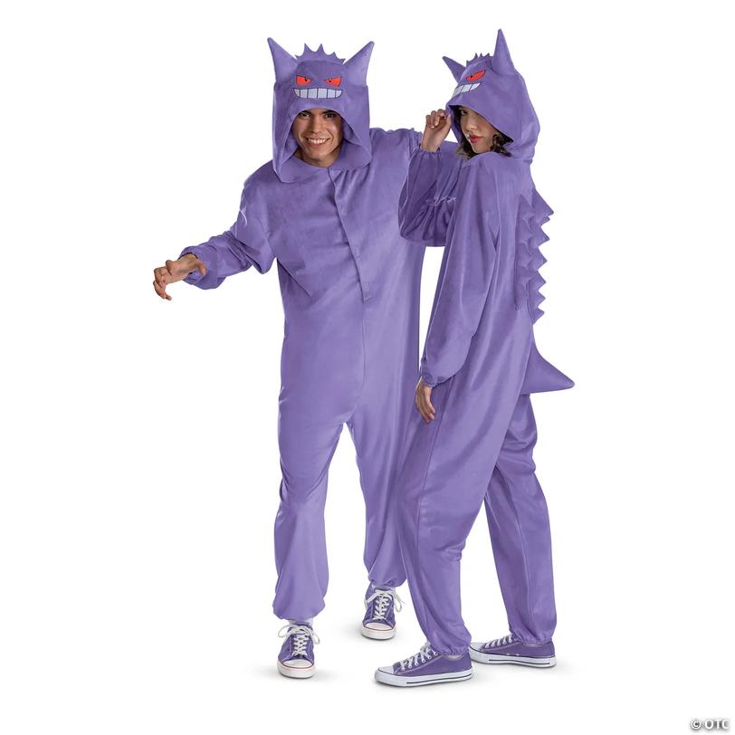 Adults Deluxe Pok&amp;#233;mon&amp;#8482; Gengar Hooded Jumpsuit Costume Image