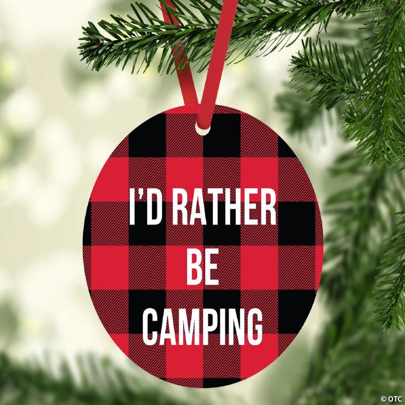 MDF Wood Ornament Rather Be Camping | Oriental Trading