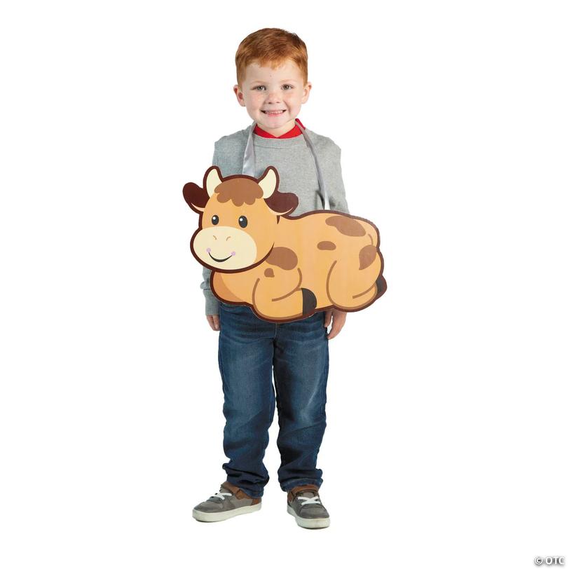 Kids Slip-On Ox Cardboard Sandwich Board Nativity Costume Image
