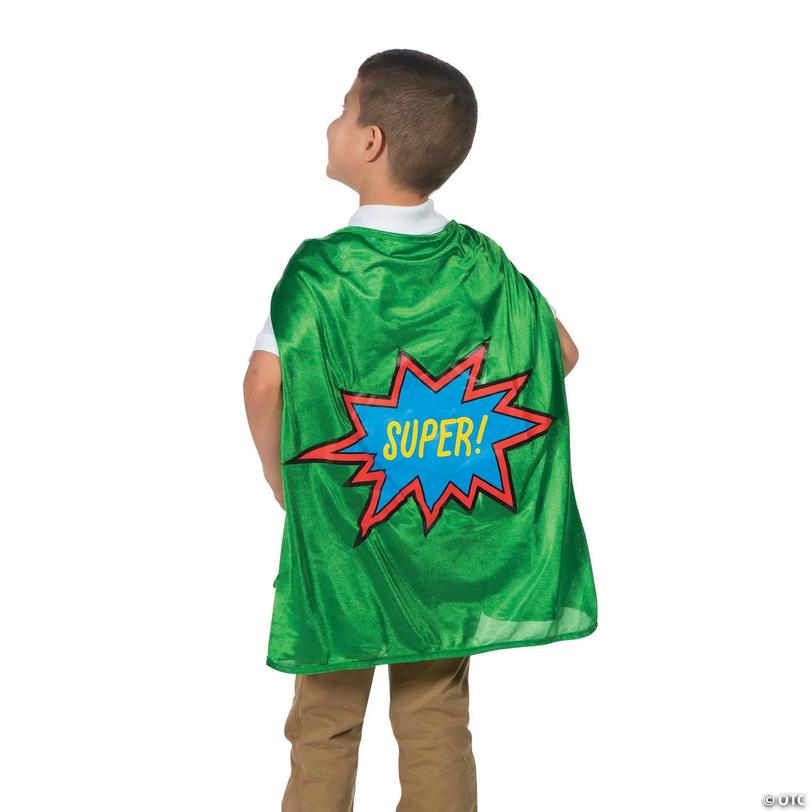 Kids Green Elementary School Graduation Superhero Cape Image