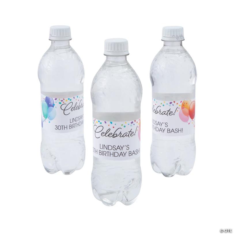 Personalized Balloon Water Bottle Labels - 50 Pc. Image