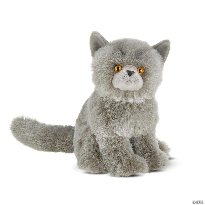 Gordie The Grey Cat Plush, 10.5 Inch Grey Cat Stuffed Animal