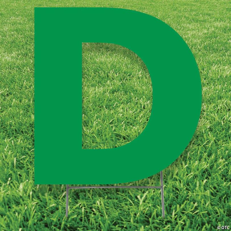 20" x 20" Green Letter D Yard Sign Image