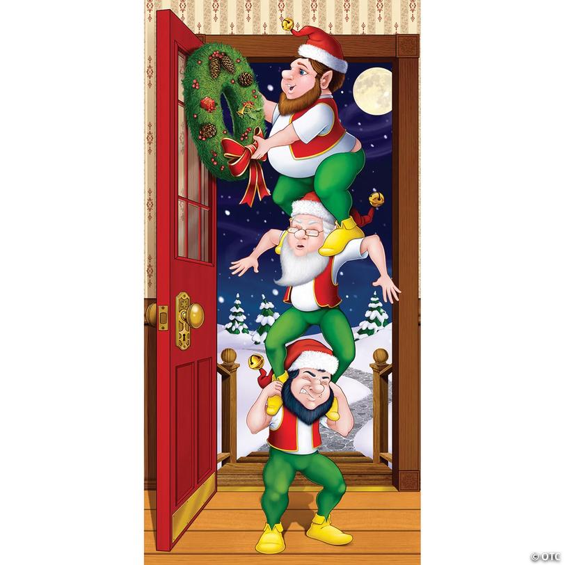 Christmas Elves Plastic Door Cover Image