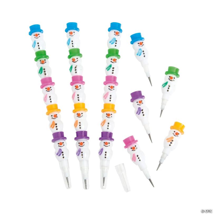 Snowman Multicolor Stacking Point Pencils - 12 pc Image