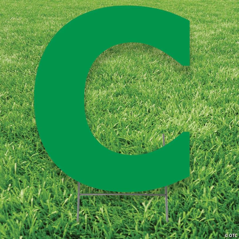 20" x 20" Green Letter C Yard Sign Image