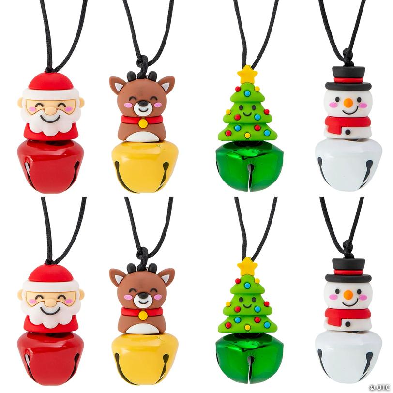 Jingle Bell Christmas Character Breakaway Necklaces - 8 pc Image
