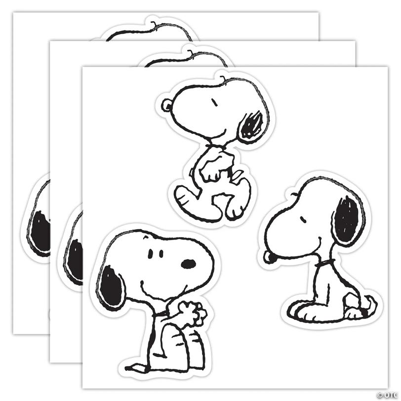 Eureka Peanuts Snoopy Assorted Paper Cut-Outs, 36 Per Pack, 3 Packs