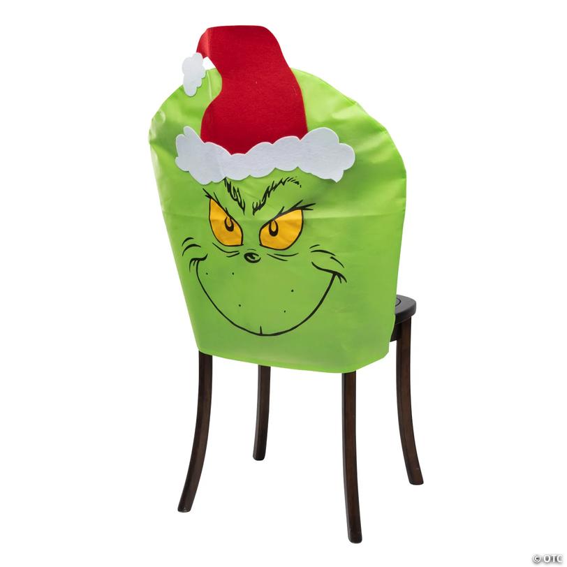 23 1/2" x 28 1/4" Dr. Seuss&amp;#8482; The Grinch Polyester Party Chair Covers - 4 Pc. Image