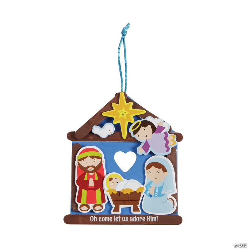 Nativity Scene Craft Stick Christmas Ornament Craft Kit - Makes 12 Image