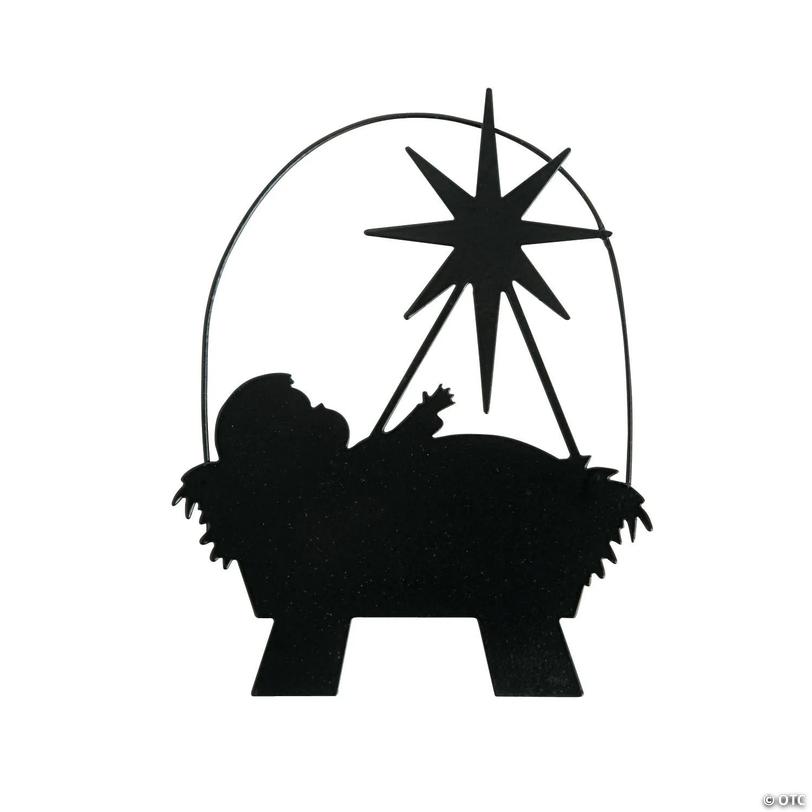Manger Silhouette Resin Christmas Ornaments - 12 pc Image