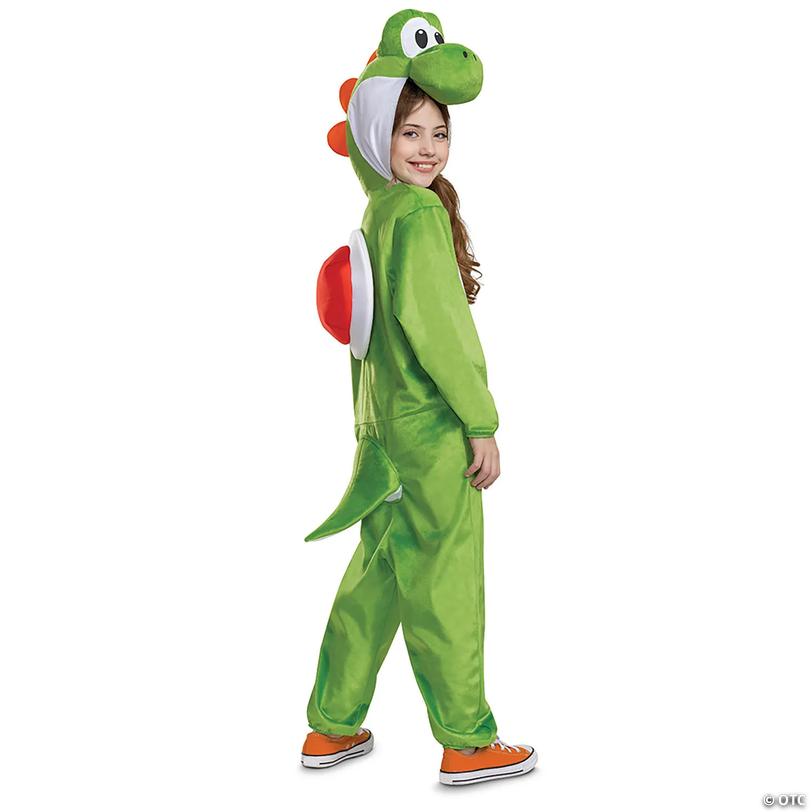 Kids Super Mario Bros.&amp;#8482; Yoshi Hooded Jumpsuit Costume Image