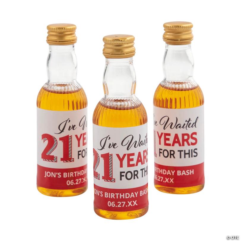 Personalized 21st Birthday Party Shooter Labels - 25 Pc. | Oriental Trading