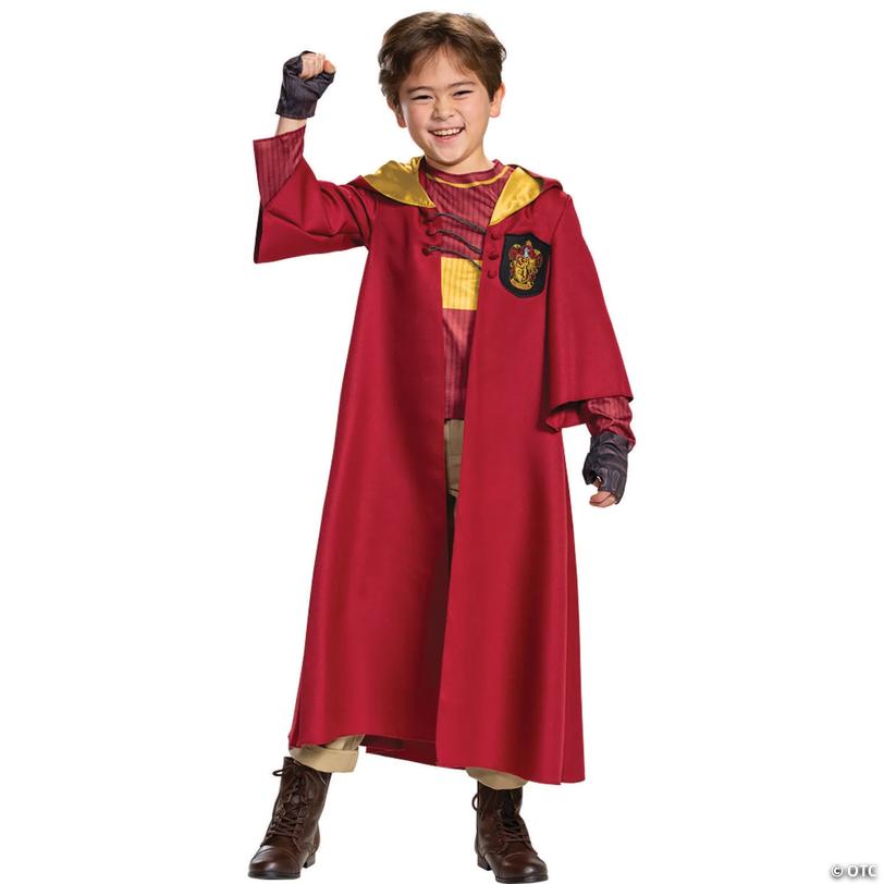 Kids Deluxe Harry Potter&amp;#8482; Quidditch Gryffindor Costume - Medium 7-8 Image
