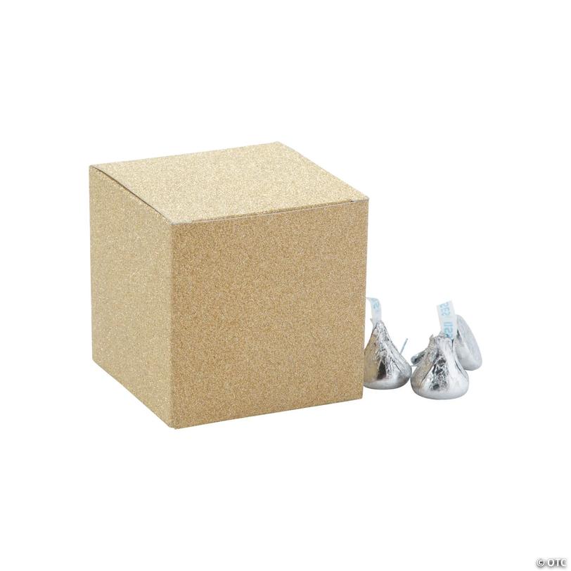 Mini Gold Glitter Favor Boxes - 24 Pc. Image