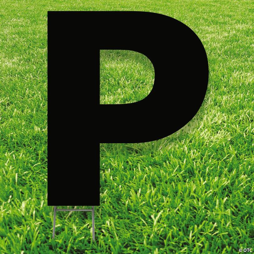 20" x 20" Black Letter P Yard Sign Image