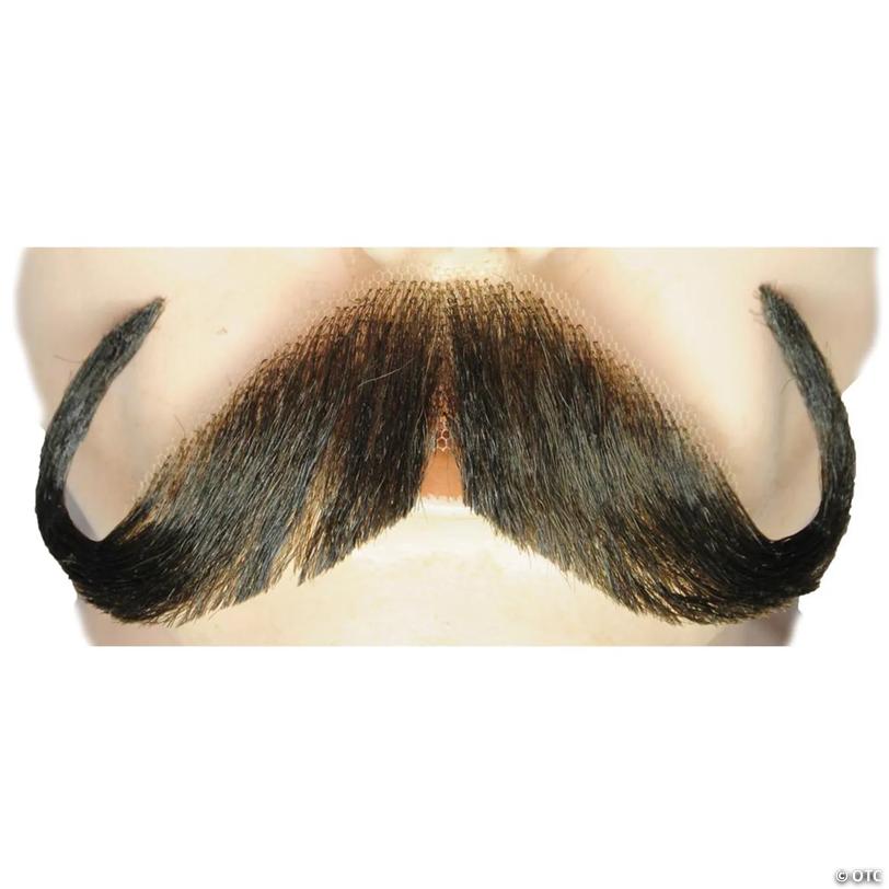 Adults Handlebar Human Hair Blend Mustache - Light Chestnut Brown 8 ...