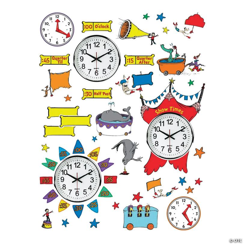 Eureka<sup>&amp;#174;</sup> Dr. Seuss<sup>&amp;#8482;</sup> If I Ran the Circus Telling Time Bulletin Board Set Image