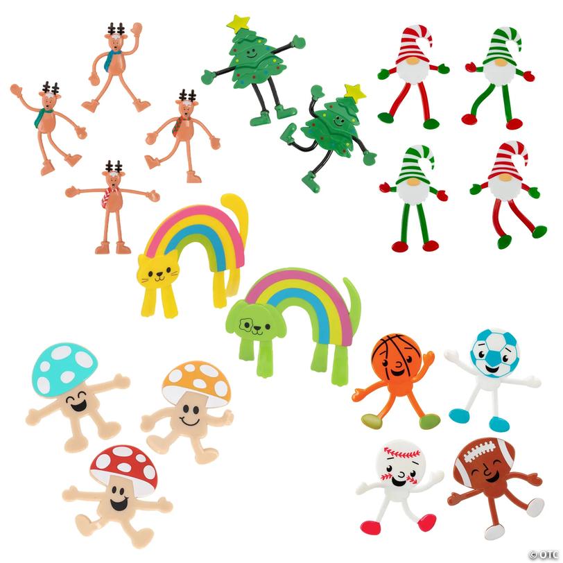 Bulk Christmas Bendable Toy Assortment - 128 pc Image