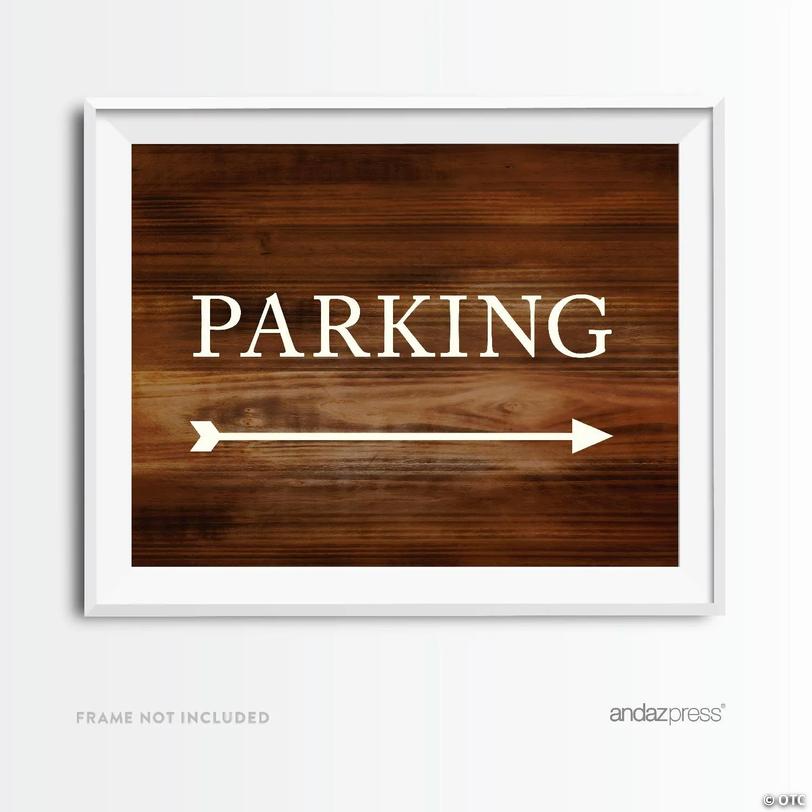 Rustic Wood Parking Arrow Sign 8.5x11