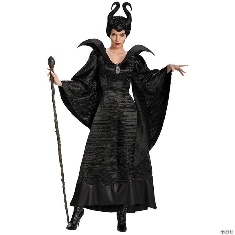 Women's Black Maleficent Christening Costume Image