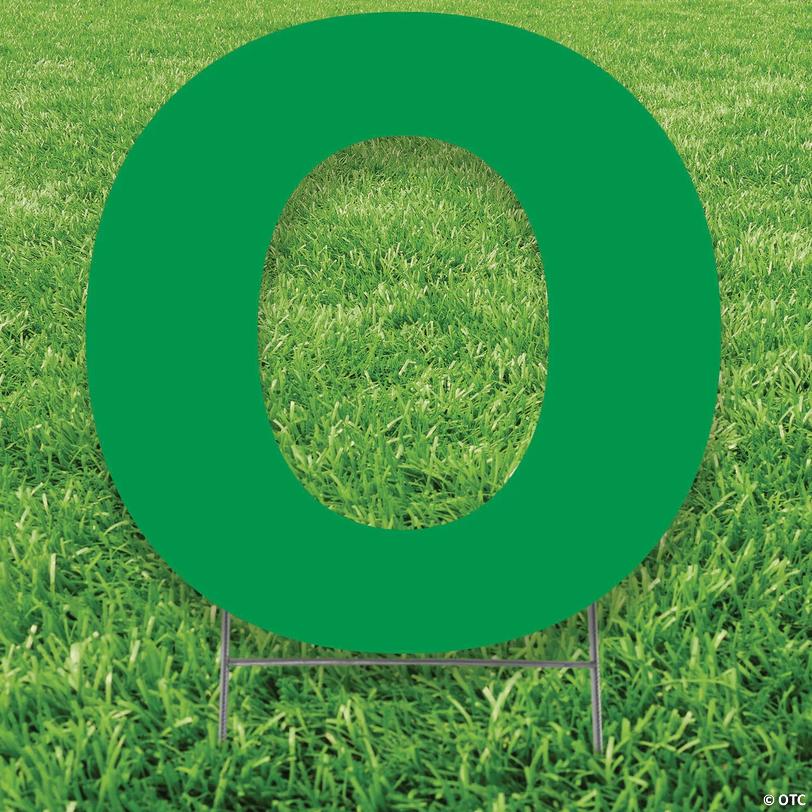 20" x 20" Green Letter O Yard Sign Image