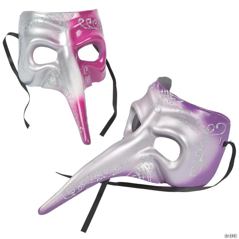 Mardi Gras Long-Nose Masks - 6 Pc. Image