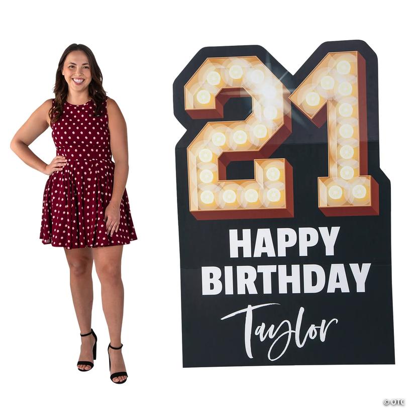 Personalized 21 Milestone Cardboard Cutout Stand-Up Image