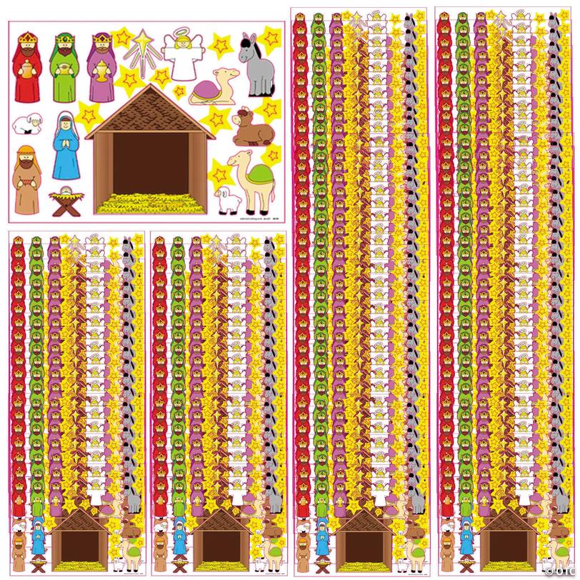 Mega Bulk Make-a-Nativity-Scene Religious Sticker Sheets - 144 pc Image