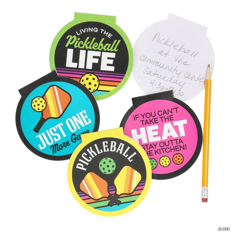 4" x 4" 25 pg. Pickleball Party Round Notepads Assortment - 24 Pc. Image