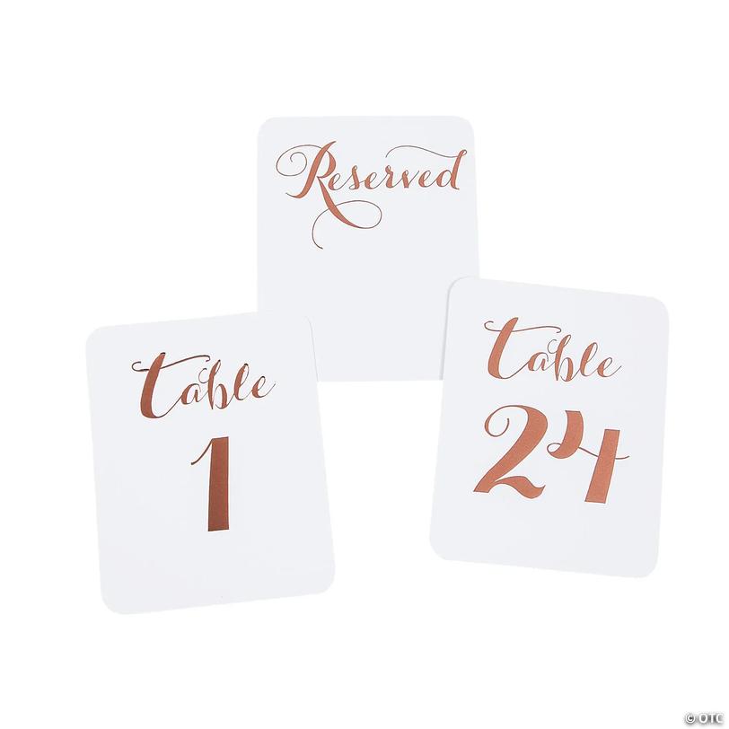 Bulk 24 Pc. Rose Gold Foil Table Numbers 1 - 24 Image