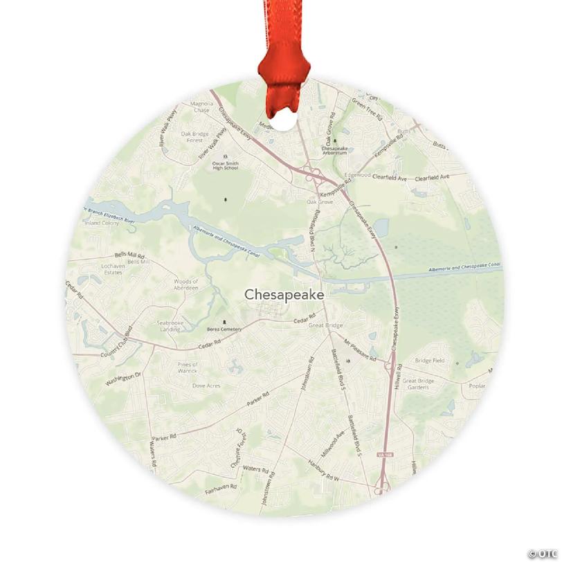 MDF Ornament Chesapeake, Virginia Map | Oriental Trading