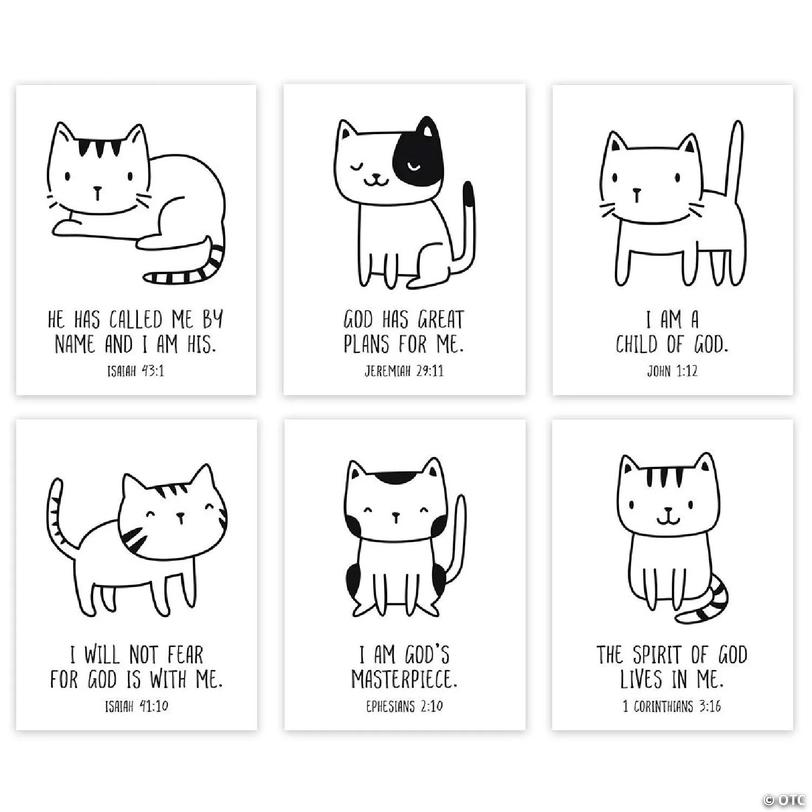 Modern Cat Bible Verse 6Pk 8.5x11in