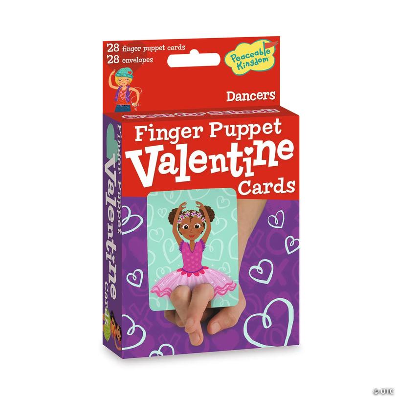 Dancers Finger Puppet Valentine's Day Cards - 28 Pc. Image