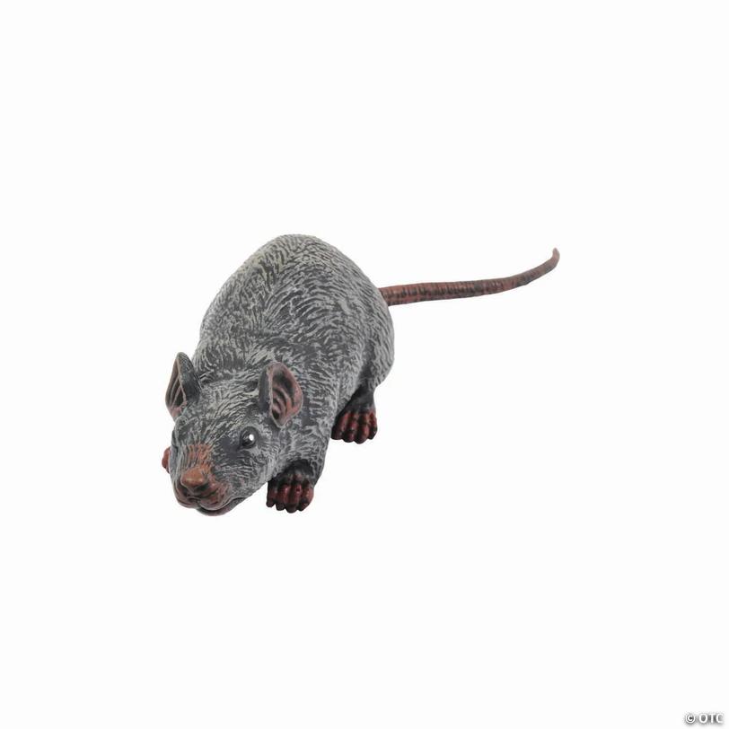 Gray Latex Sewer Rat Halloween Decoration - 12" Image
