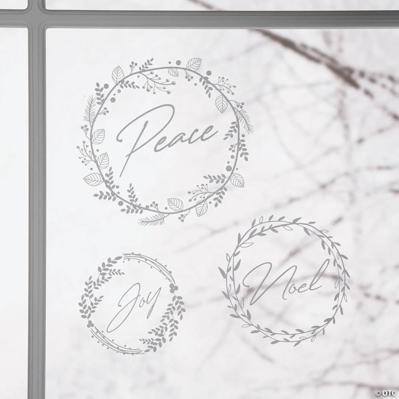 Peace, Joy, Noel Christmas Window Clings - 3 pc Image