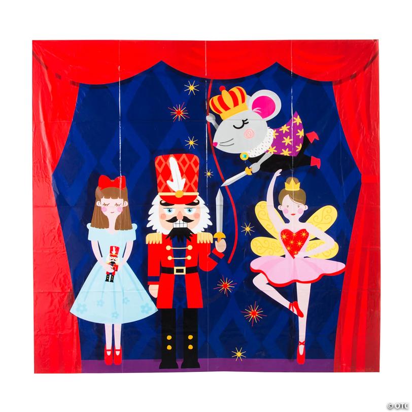 Nutcracker Theatrical Christmas Photo Booth Backdrop - 6 ft Image