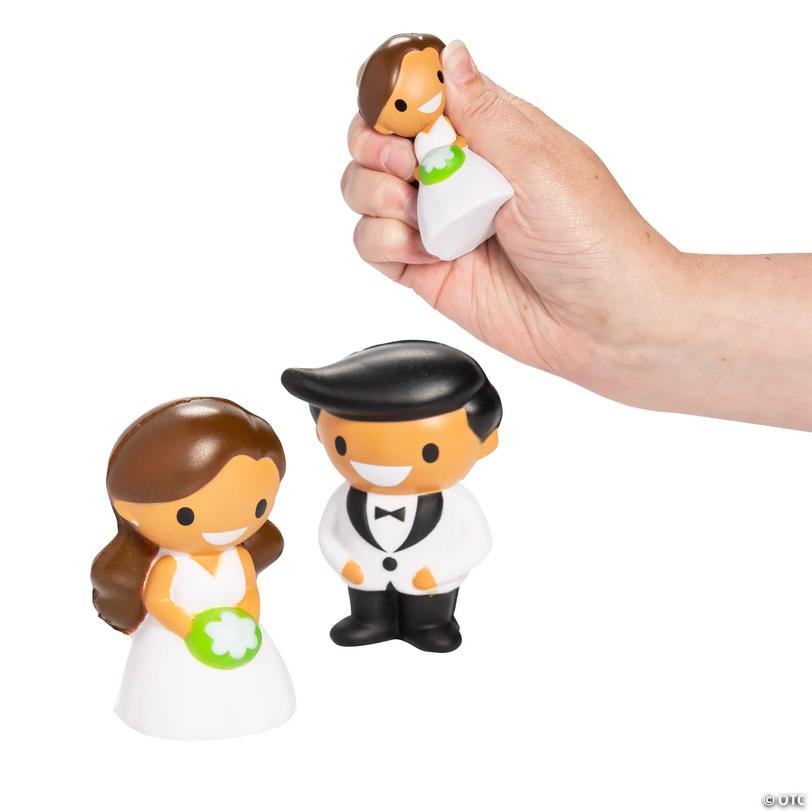 Bride &amp; Groom Foam Squishy Stress Toys - 12 pc Image