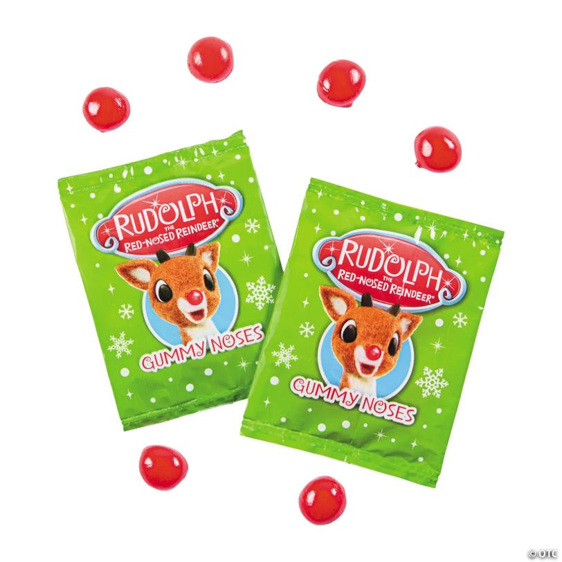 Rudolph the Red-Nosed Reindeer<sup>&amp;#174;</sup> Cherry Gummy Nose Candy Fun Packs - 24 pc Image