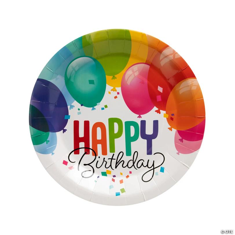Balloon Birthday Party Dinner Plates - 8 Ct. Image