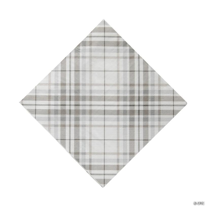 Neutral Plaid Luncheon Napkins - 16 Pc. Image