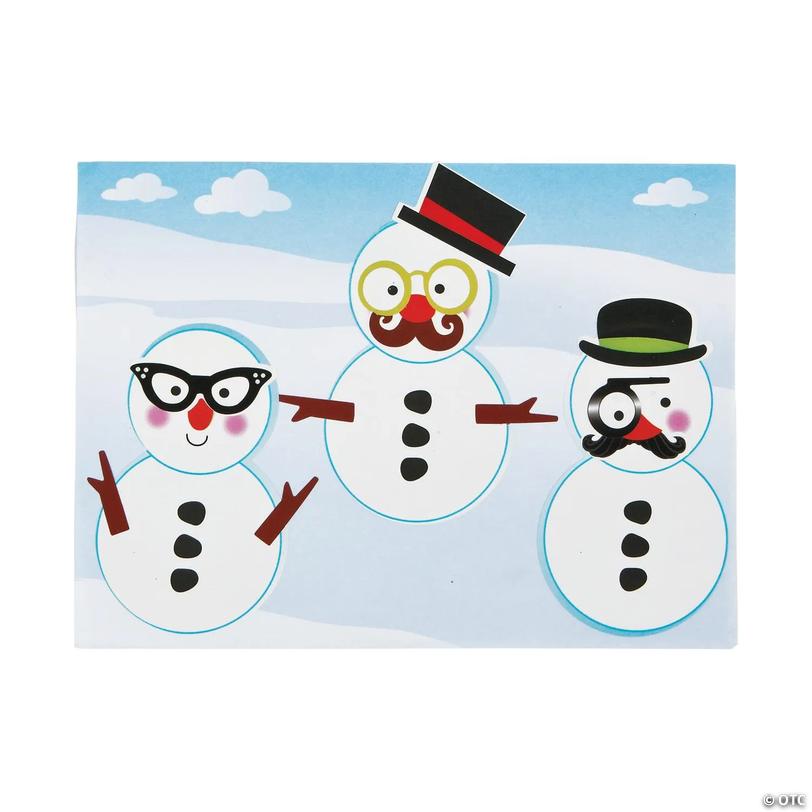 Mini Dress-Up Make-a-Snowman Character Sticker Scenes - 12 pc Image
