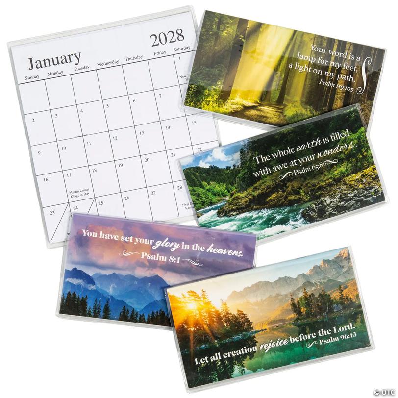 2027-2028 Nature Psalms Religious Pocket Planner Calendars &amp;#8211; 12 pc Image