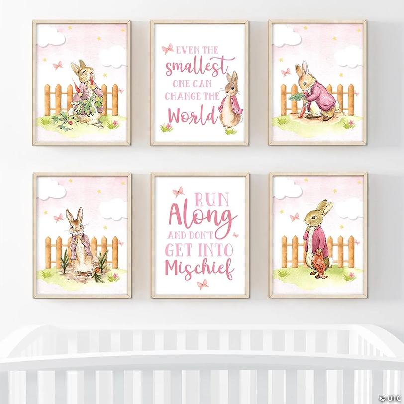 6Pcs Peter Rabbit Pink Change the World | Oriental Trading